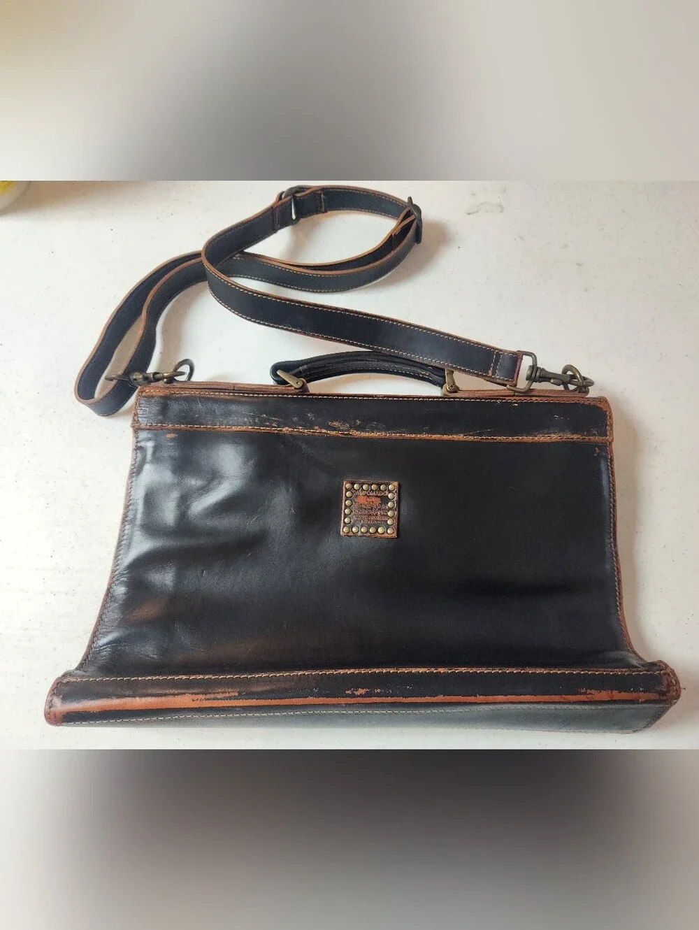 CAMPOMAGGI TEODORANO Briefcase! Distressed Smooth Leather.